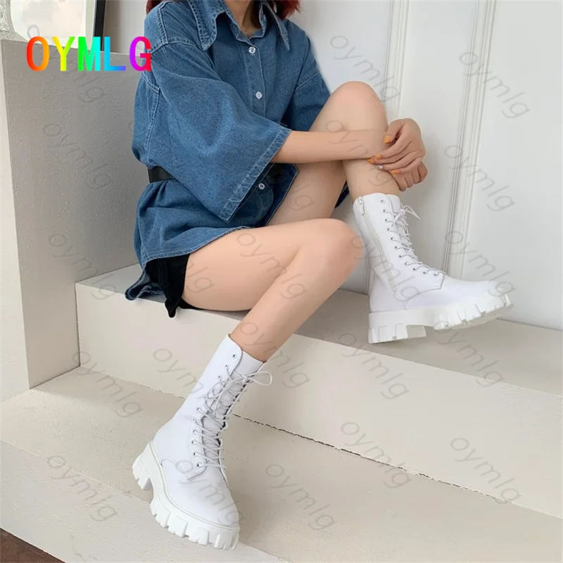 

2021 autumn and winter new Martin boots women's thick-soled increased lace-up short boots wild retro thick-heeled boots shoes