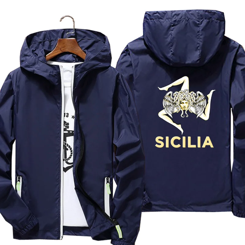 

Sicilian Pride Sicilian Flag Trinacria Jacket Thin Outwear Windbreake Jacket Windproof Coat Outdoor Sports Coats