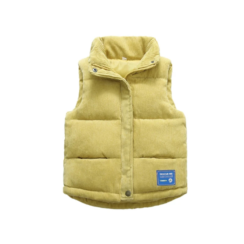 

2021 Autumn Winter Children Vests Coats Warm Waistcoats For Boys & Girls Color Red Yellow Little Baby Unisex Thicken Outerwear