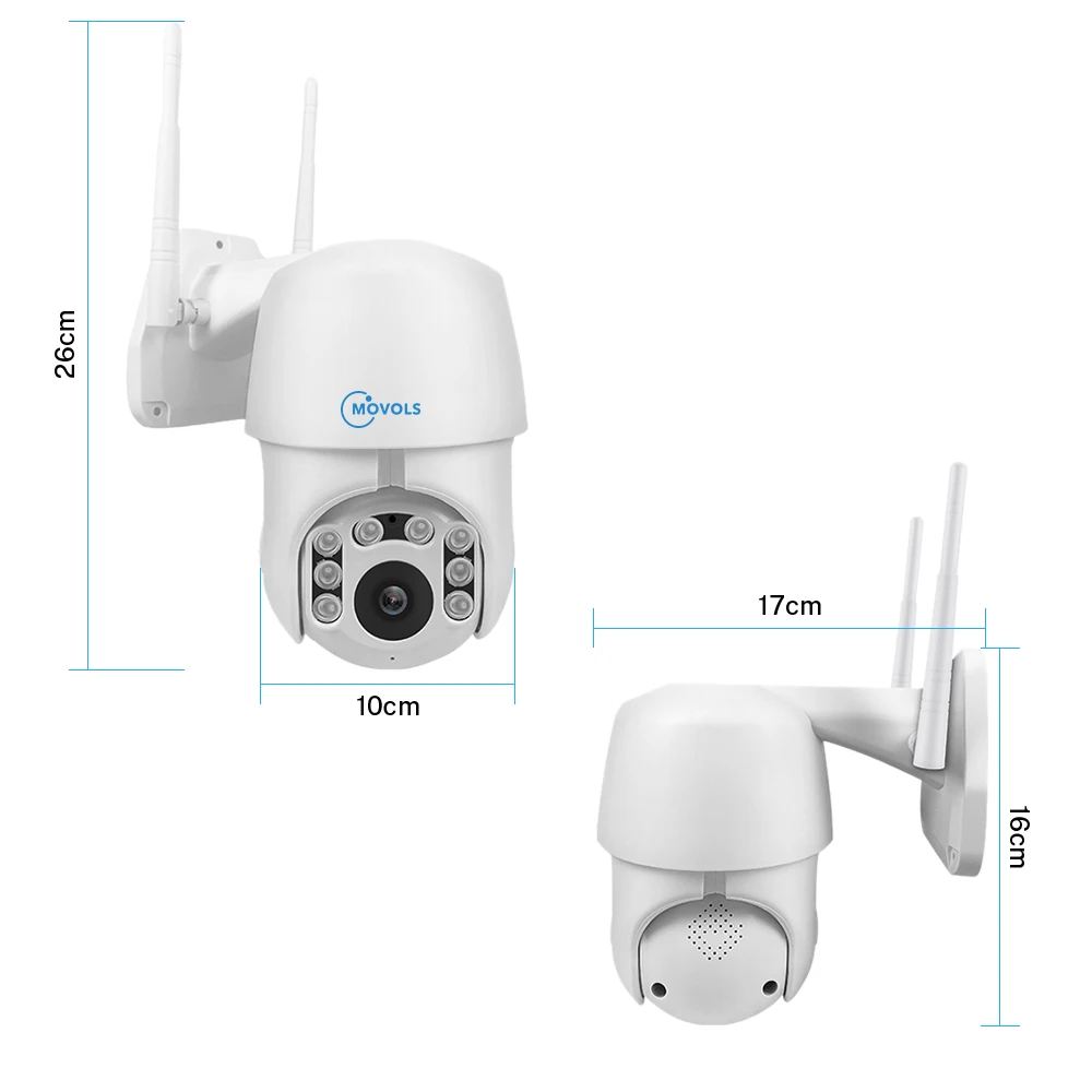 Movols 1080P PTZ Автоматическая отслеживающая IP камера Wifi 4X цифровая безопасности с