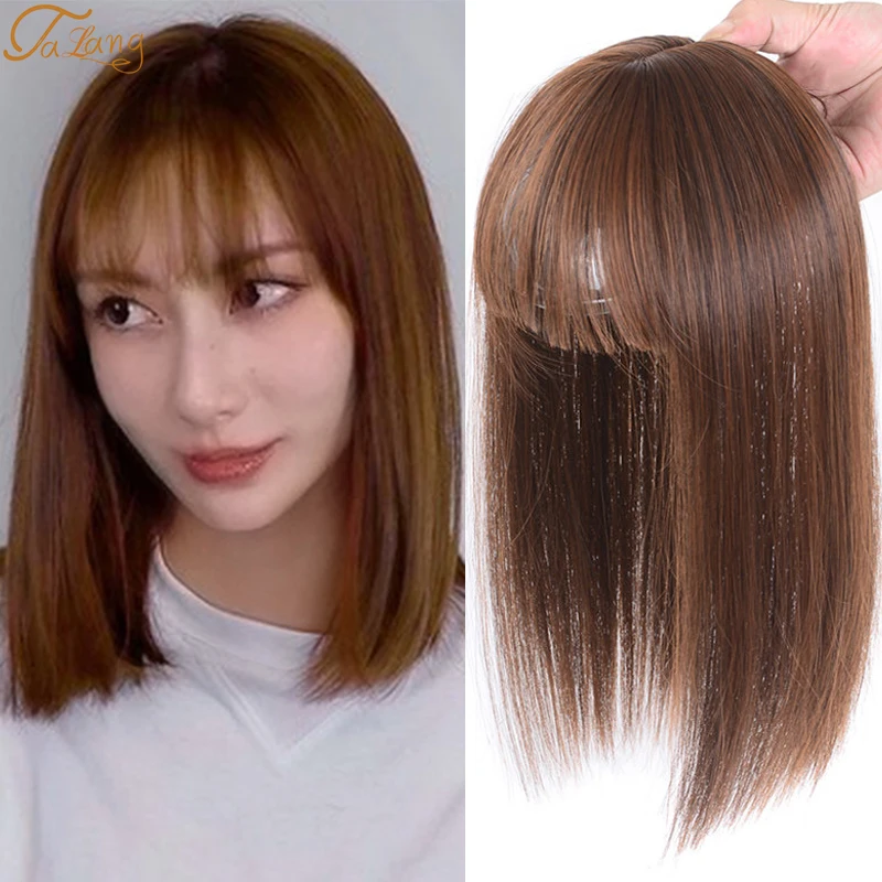 

Invisible Seamless Head Hair With bangs Water Ripple Hair Air Bangs Head Overhead Natural Invisible Replacement Cover White Hair