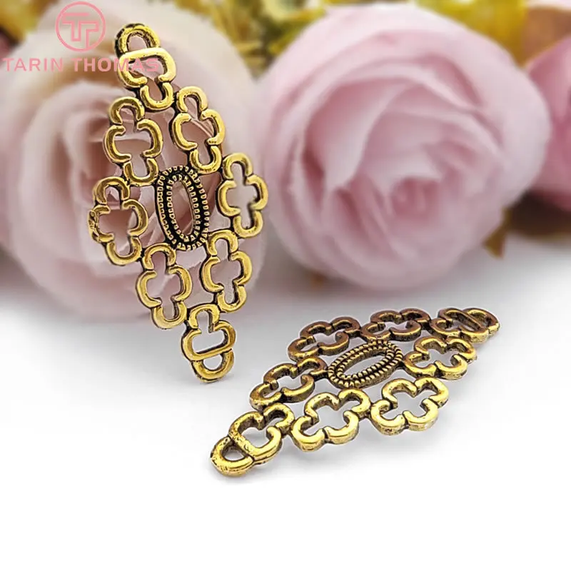 

20PCS 43*21MM Antique Gold Zinc Alloy Earrings Connector Charms Diy Jewelry Findings Accessories wholesale