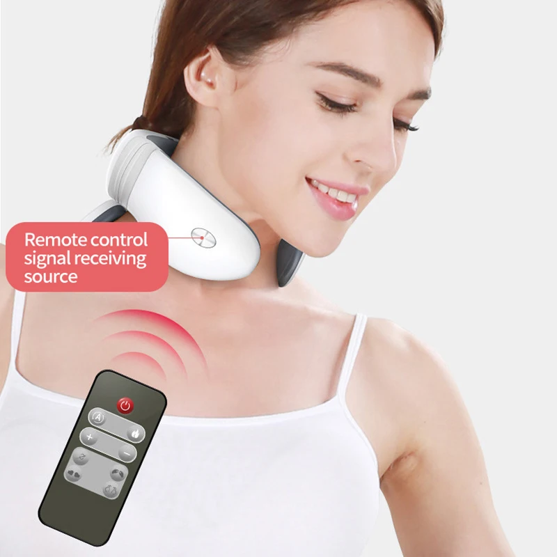 

4D Smart Pulse Heated Neck Massager with 3 Mode 15 Speeds Relieve Neck Pain Electric Neck Massage Equipment Rechargeable XA02U