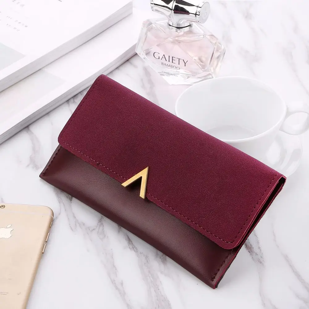 

2020 Leather Women Wallets Hasp Lady Moneybags Zipper Coin Purse Woman Envelope Wallet Money Cards ID Holder Bags Purses Pocket