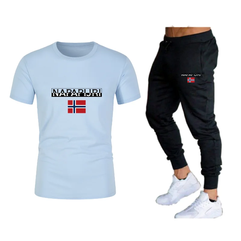 

2021New Sets Two Piece T Shirt+Pants Men'S Casual Breathable Men'S Track Suit Summer Sports Print Pattern Hot Sales Tops Shorts
