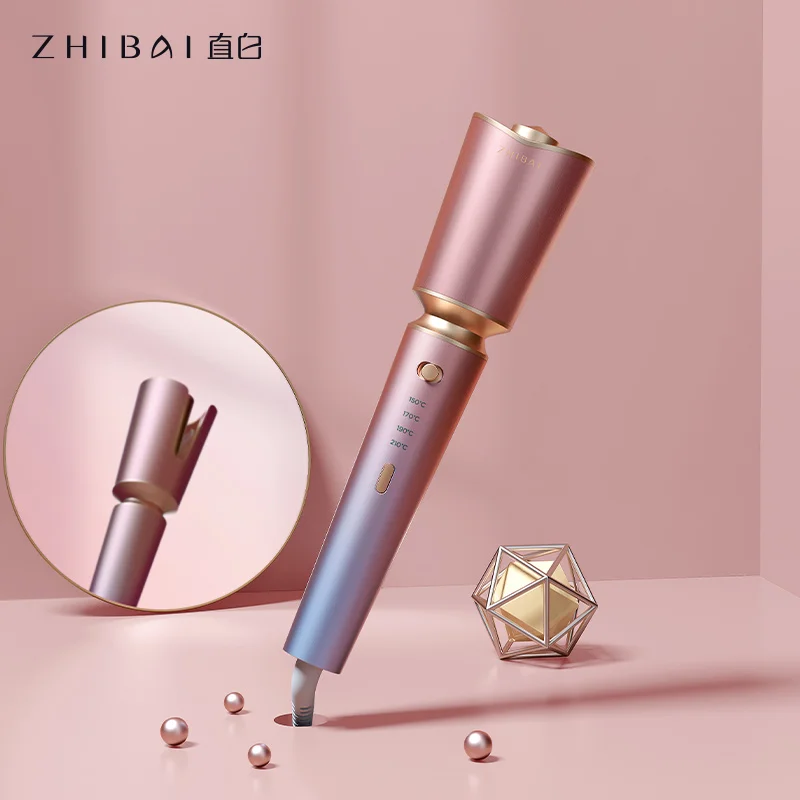 

ZHIBAI Automatic Curling Iron Stick Pink Anti-Scalding Shell Thermostatic Hair Styling Tools Wave Iron Stick Big Wave Curler