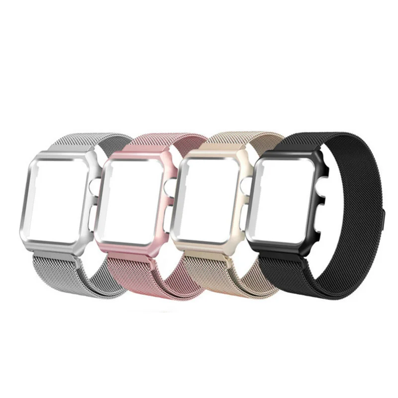 

Металлический ремешок для Apple Watch Band 44 мм 40 мм 42 мм 38 мм, прочный браслет из нержавеющей стали с миланским плетением, оболочка для наручных час...