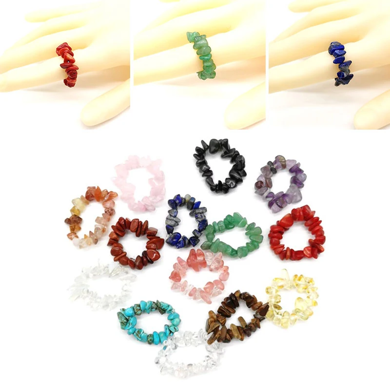 

Geometric Ethnic Style Rings Jewelry For Women Girls Colorful Boho Handmade Natural Stone Energy Rings Wedding Party Ring