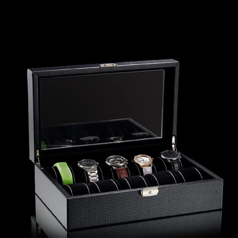 

NEKTOM Watch Box Luxury Watches Casket For Watches gift boxes Jewelry Box 10PCS Slots Leather Watches Organizer Watch Holder