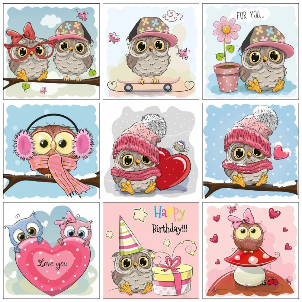 

Full Drill 5D Diy Diamond Painting Cartoon Owl Diamond Embroidery Picture Rhinestones Cross Stitch Mosaic Kits Gift Home Decor