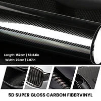 car styling 200cm50cm glossy black 5d carbon fiber vinyl film with air free bubble auto accessories tuning part car sticker