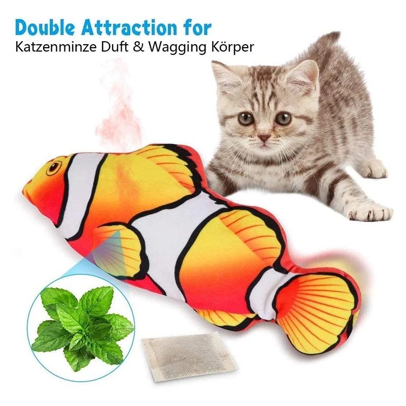 

Cat Toy Fish Electric Dancing Fish USB Cat Toy with Catnip for Kittens Interactive Cat Toy Fidgeting Fish To Play Bite Chew Kick