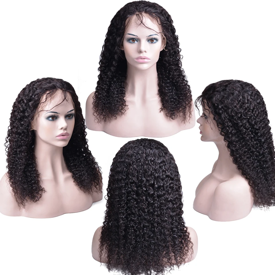 Бразильский кудрявый парик 360 синтетический фронтальный предварительно сорвал с