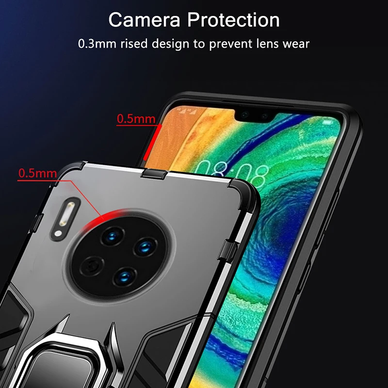 Ударопрочный армированный чехол KEYSION для Huawei Mate 30 Pro Lite чехол-накладка с кольцом