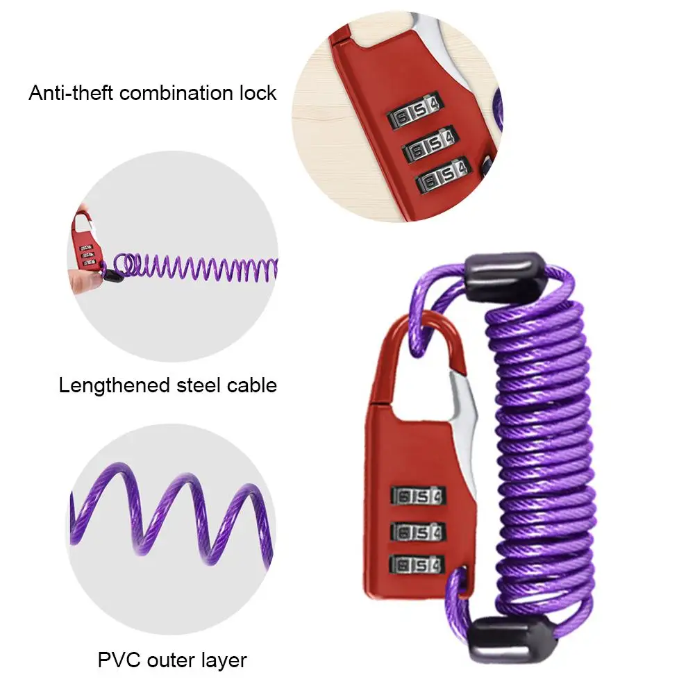 Шлем Замок мотоциклетный шлем комбинированный замок кабель безопасности