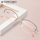 Новинка, практичная полуоправа TANGOWO, Женская оправа в стиле ретро для отдыха, женские ультралегкие очки из оптического сплава 8026Z