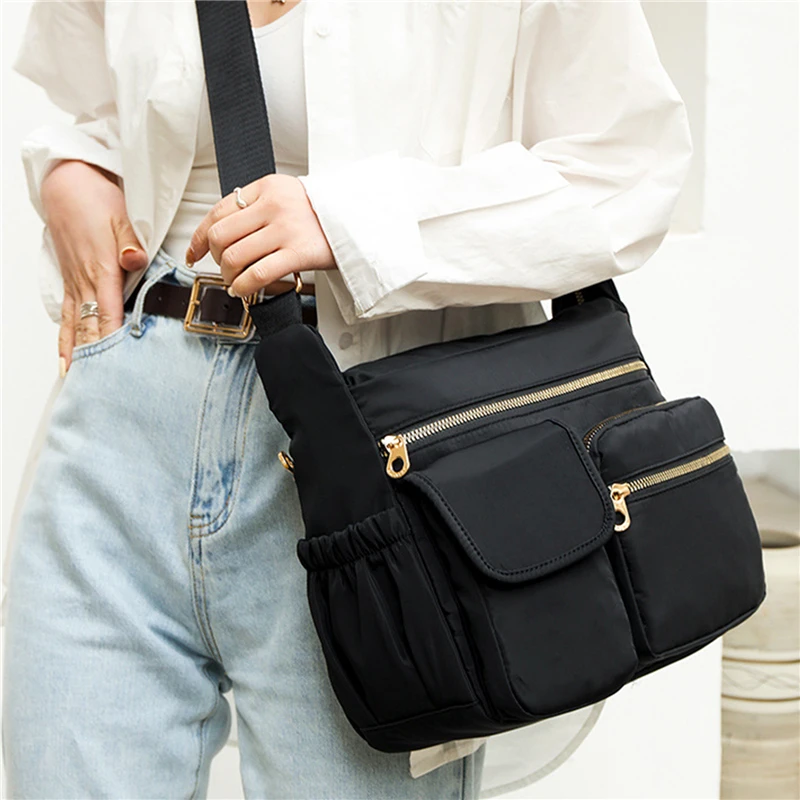

Ladies Messenger Bag Women's Shoulder Bag High Quality Female CrossBody Bag Travel Handbag Nylon Multi-pocket Zipper Bag Fashion