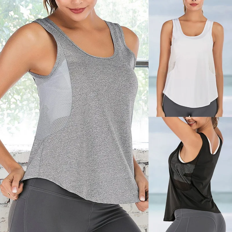 Женская спортивная рубашка VERTVIE для занятий фитнесом йогой без рукавов топ бега