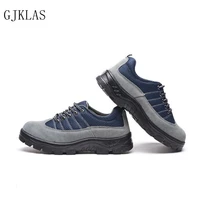 construction site steel toe protection shoes work safety boots genuine leather indestructible safety shoes footwear for men