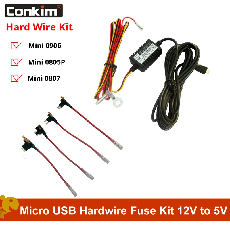 Универсальный комплект предохранителей Micro USB Conkim с 12 В на 5 Кабель адаптер