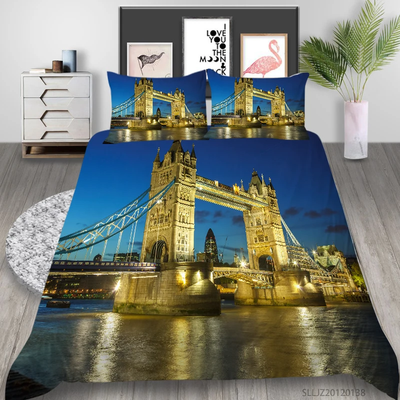 

3D Bedding Set Luxury Duvet Cover Set Architecture Print for Kids Adults Home Decoration Queen Full Double Dropship