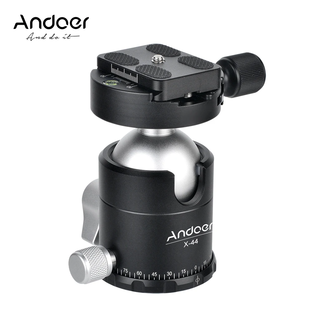 

Andoer X-44S, алюминиевая шаровая Головка, головка штатива, монопод с быстроразъемной пластиной для камер Canon Sony Nikon