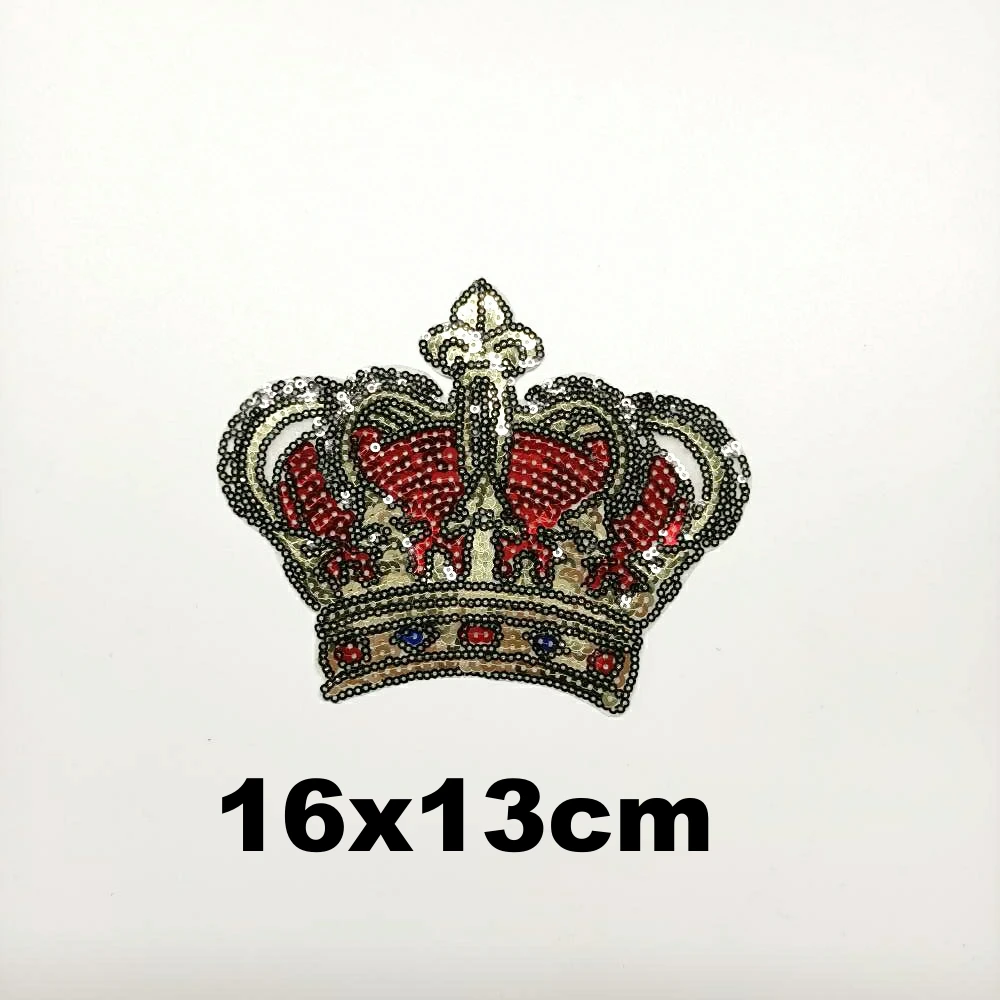 

DIY large embroidery big crown cartoon patches for clothing QR-3404