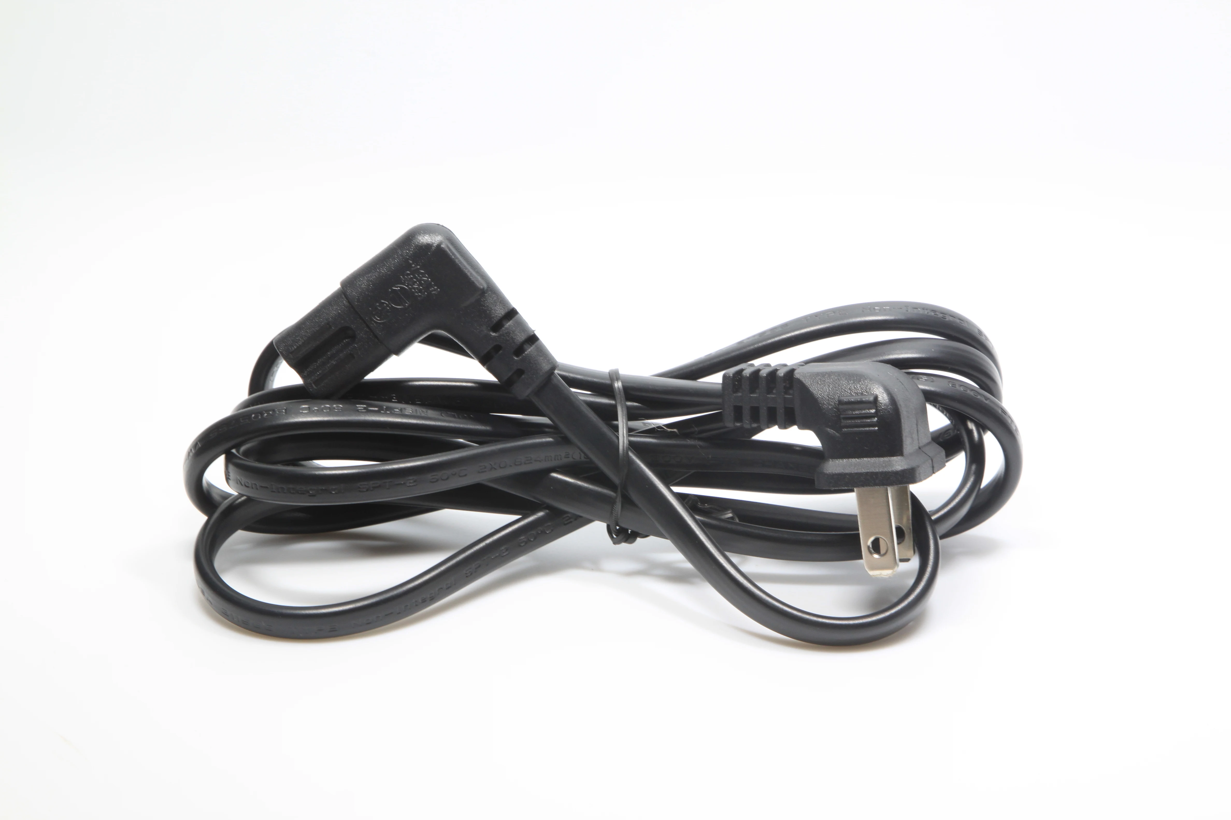 6 Feet 18 AWG Angled 2-Slot Non-Polarized Angle AC Power Cord (IEC320 C7 to Nema 1-15P) for Samsung Philips Sony LED TV PS3 PS4 |
