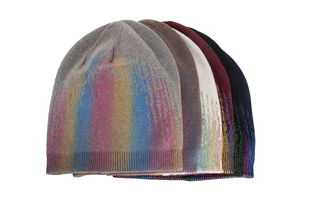 Новая зимняя шапка женская вязаная с цветным принтом кролика эластичным ворсом