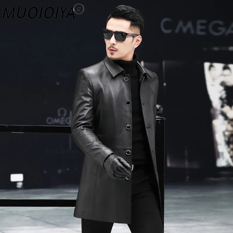 

MUOIOYIA 100% Genuine Leather Jacket Men Spring Autumn Men's Sheepskin Coat Slim Fit Jackets for Men Veste Cuir Homme KJ6765