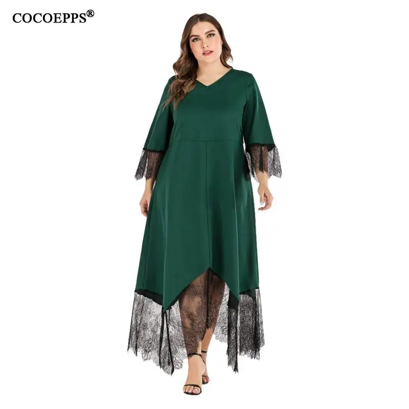 Новое Кружевное длинное платье большого размера элегантное весенне летнее