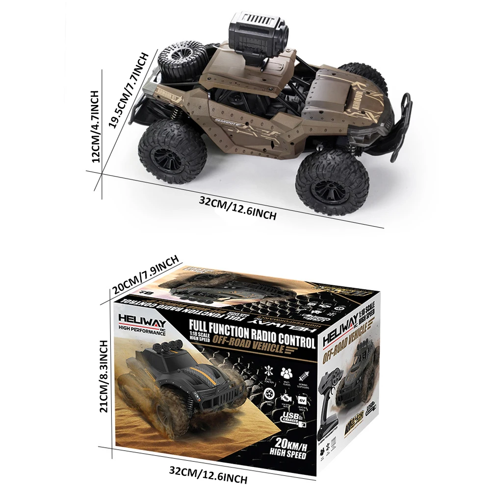 

RC Car 2.4G Remote Control Off-Road w/ 720P Camera(optional) 15MPH High Speed Truck 4WD RC Off-Road Truck Toy for Boys KID GIFT