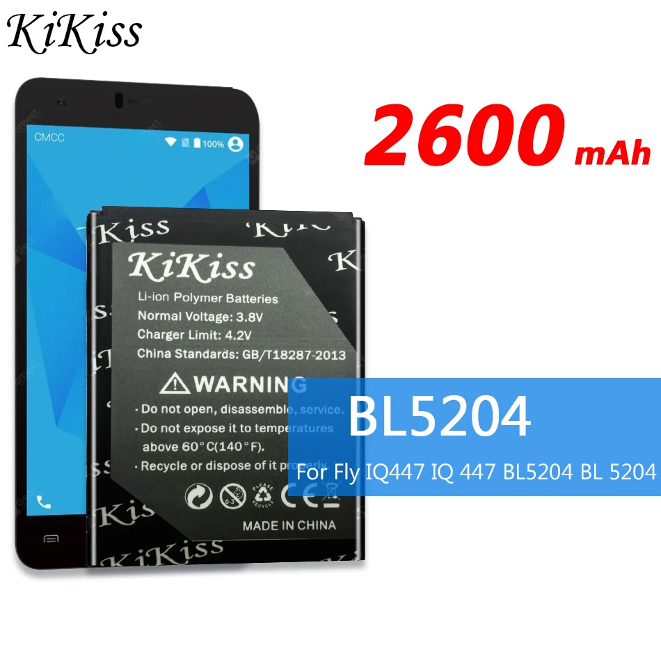 2600 мАч Высокая емкость батареи сотового телефона Замена для Fly IQ447 IQ 447 BL5204 BL 5204 +