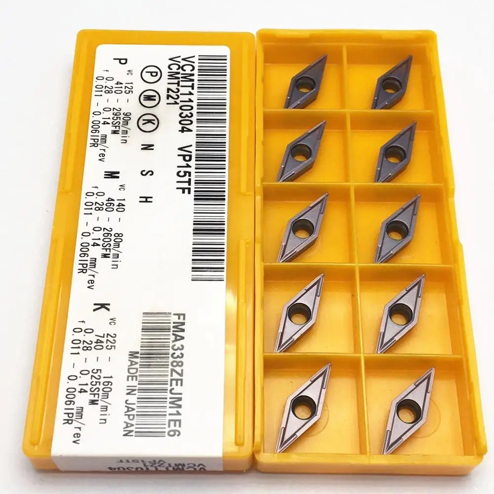 100PCS Free Shipping VCMT110304 VP15TF Carbide Blade Steel Processing VCMT 110304 Internal Turning Blade Machine Tool Attachment