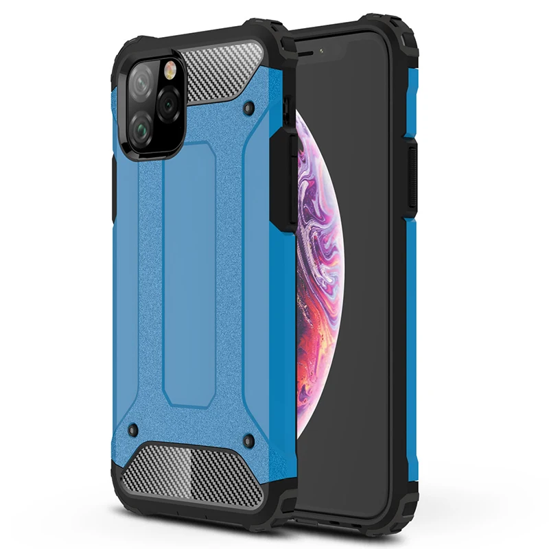 100 шт Гибридный Жесткий ПК Мягкий ТПУ силиконовый чехол для iPhone 11 Pro Max XS XR X 8 7 6 6S Plus Броня двухслойный Противоударный задняя крышка