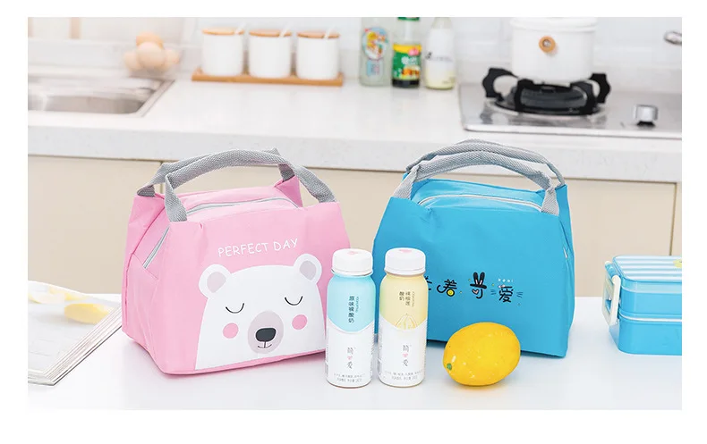 

Travel Child Lady Lunch BoxStorage Bag Waterproof Oxford Cloth Lunch Picnic Cooler Bag Organizer Insulated Waterproof