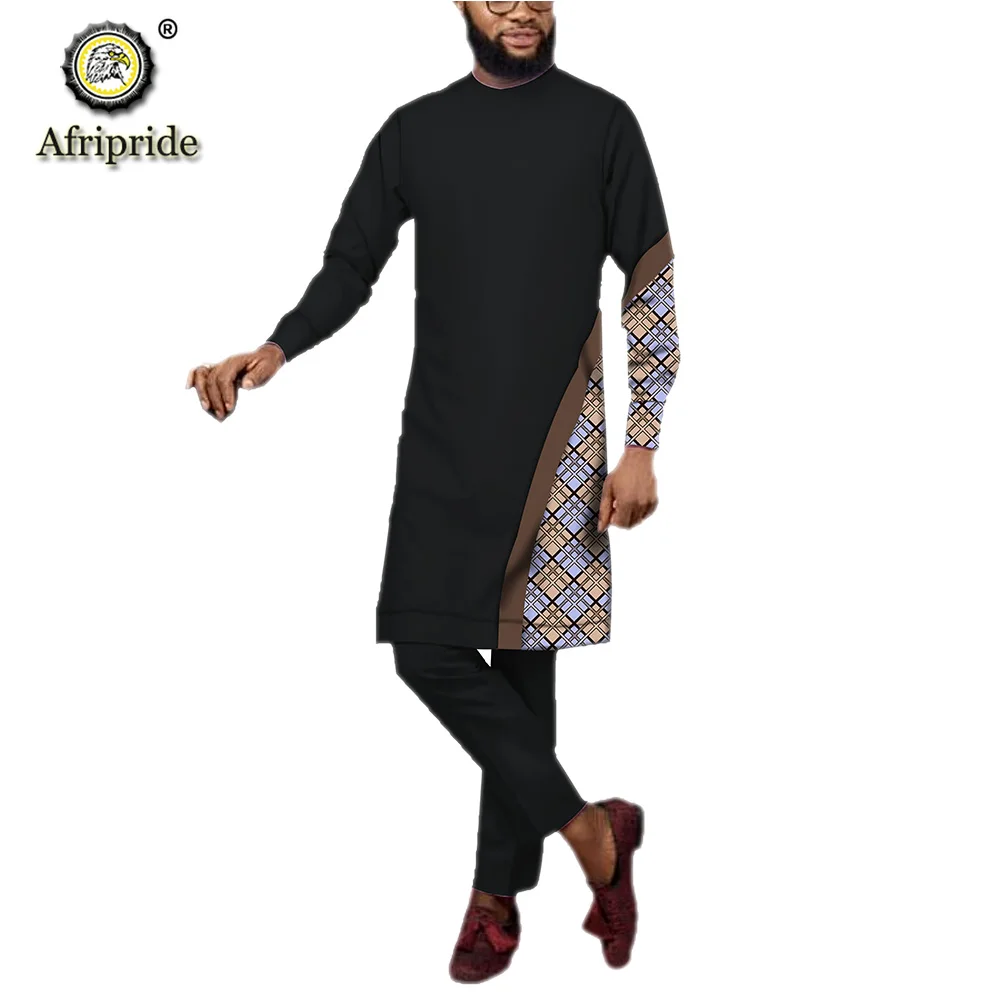 Dashiki Men African Clothing Dashiki Printed Long Shirts and Pants Casual Tracksuit Ankara Attire Tracksuit AFRIPRIDE S1916049