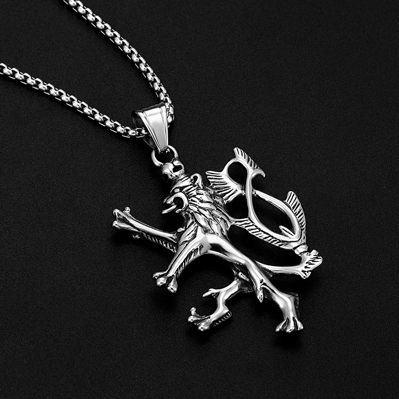 2022 модные трендовые Подвески в виде льва из нержавеющей стали и мужские ожерелья