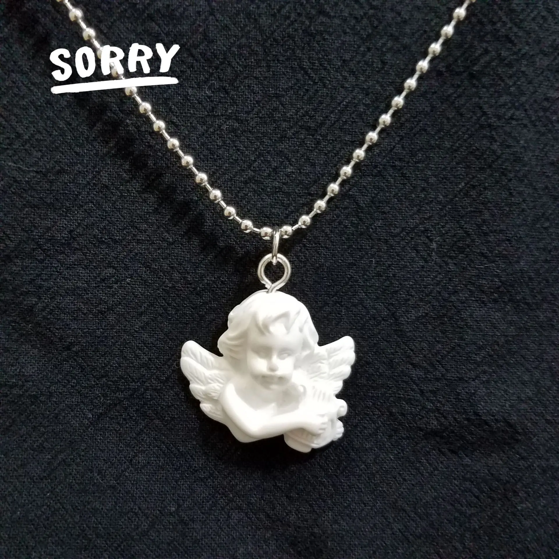 Креативное милое ожерелье с кулоном в виде Купидона длинная цепочка ювелирное