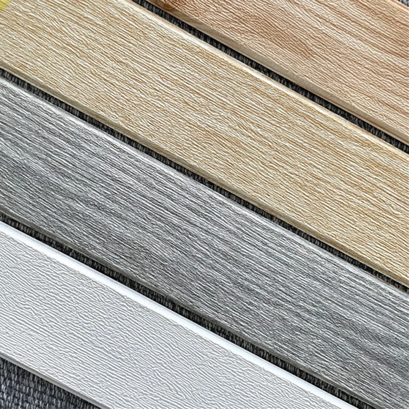 

1PC PVC Wall Stickers Self-adhesive 3D Wood Grain Waist Line Creative Anti-Collision Foam Wall Skirting For Floor Corner Room