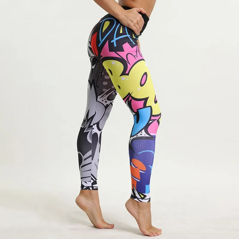 Женские леггинсы с цифровой печатью CAIDA легинсы для тренировки высокой талией и