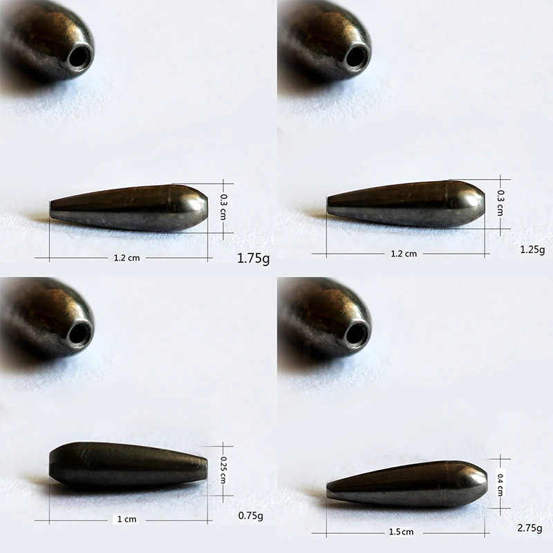 

3/5/10PCS For Choose Tungsten Bullet Worm Weight Flipping Weight 0.75g 1.25g 1.75g 2.75g Fishing Sinker Lure Fishing Accessories