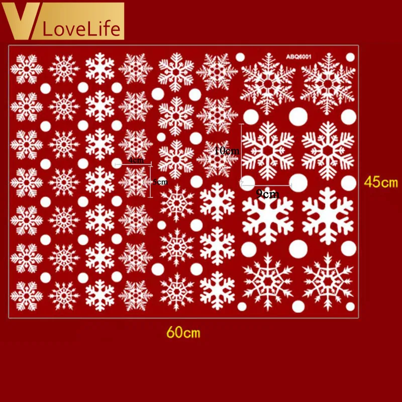 48 шт./компл. рождественские наклейки на окно Снежинка для офиса товары