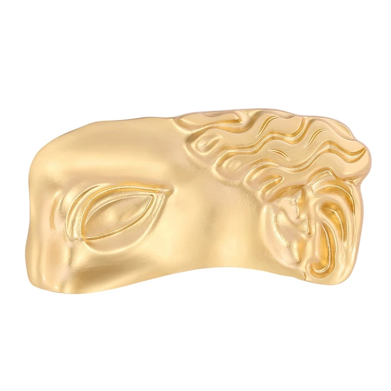 

Half Face Brooch, Exaggerated, Funny, Abstract, Matte Gold, Metal, Clothing Accessories, Portrait, Women Brooch, Party Jewelry