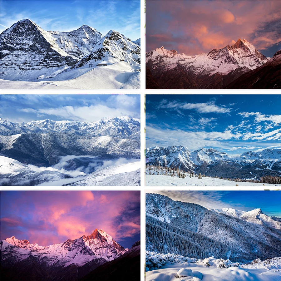 Nitree зима снег гора пик пейзаж природный Фотофон реквизит для фотостудии