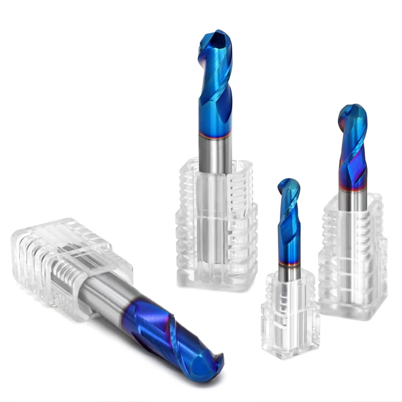 Шаровые концевые фрезы 2 лезвия HRC70 диаметр 1 мм 12 стандартная карбидная фреза с