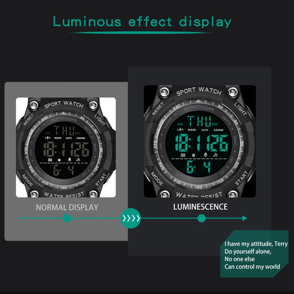 Часы наручные G-style мужские цифровые водонепроницаемые модные с обратным