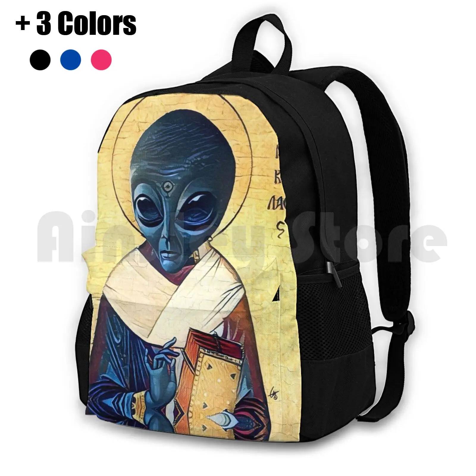 

St. Outdoor Hiking Backpack Riding Climbing Sports Bag Cosmos Space Astronaut Saint Holly Priest Extraterrestrial Past History