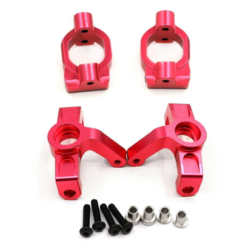 

2Pcs Aluminum Alloy Front C Hub Carrier Caster Block C Seat With 2Pcs Aluminum Alloy Front Steering Cup Steering Block
