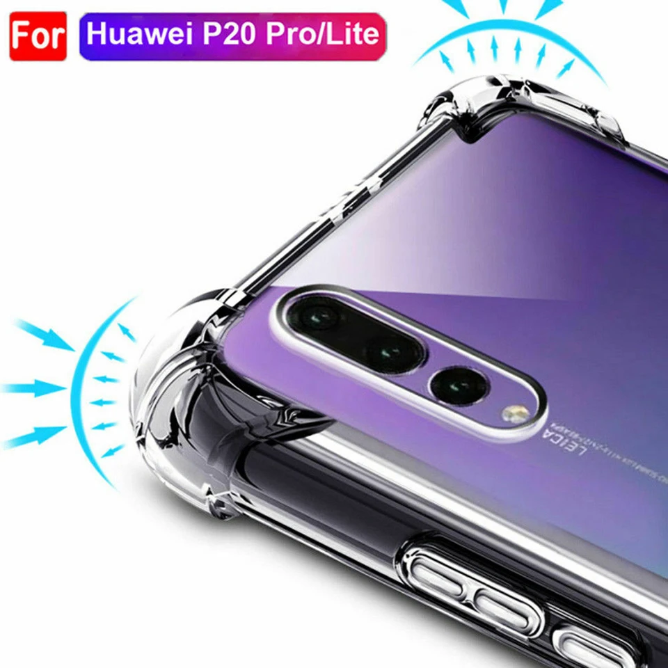 Ultrathin Shockproof Soft TPU Silicone Clear Case Crystal Phone Back Cover Shell Coque Funda for HUAWEI P20 Lite nova 3e Pro | Мобильные